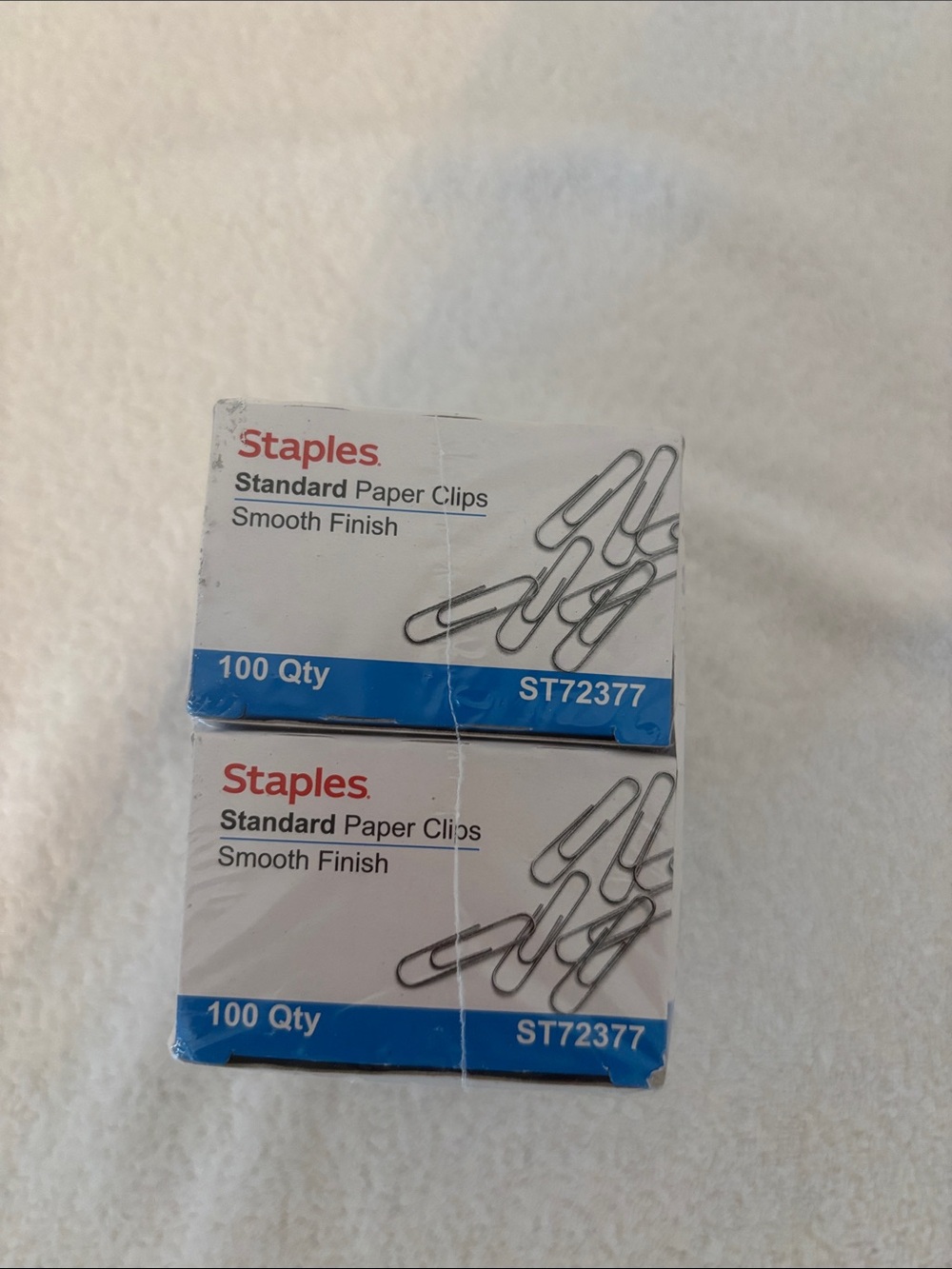 Staple Standard Paper Clips - Silver and Blue Packaging